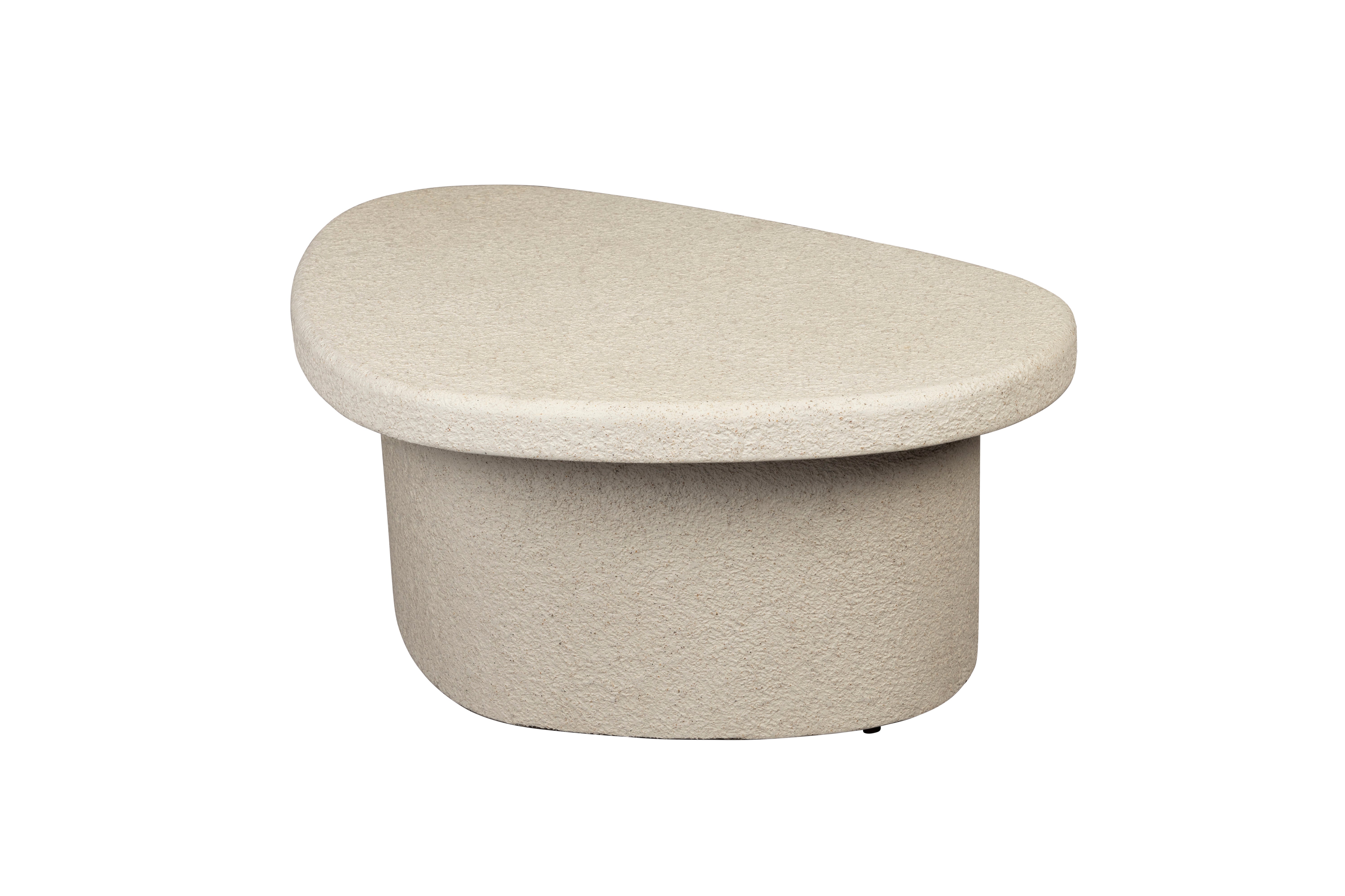 Dutchbone Veda Organic Curved Neutral Marble Coffee Table
